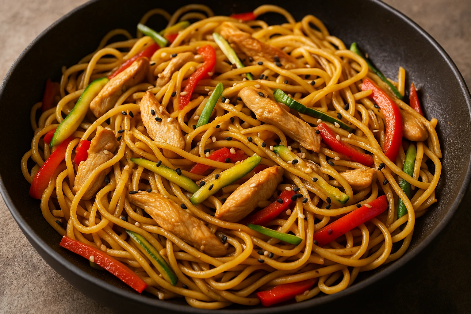 Nouilles chinoises au poulet : la recette savoureuse et rapide à la maison